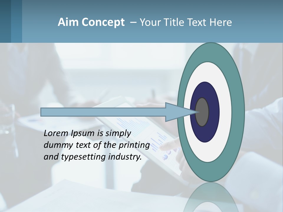 A Group Of People Sitting Around A Table With A Tablet PowerPoint Template