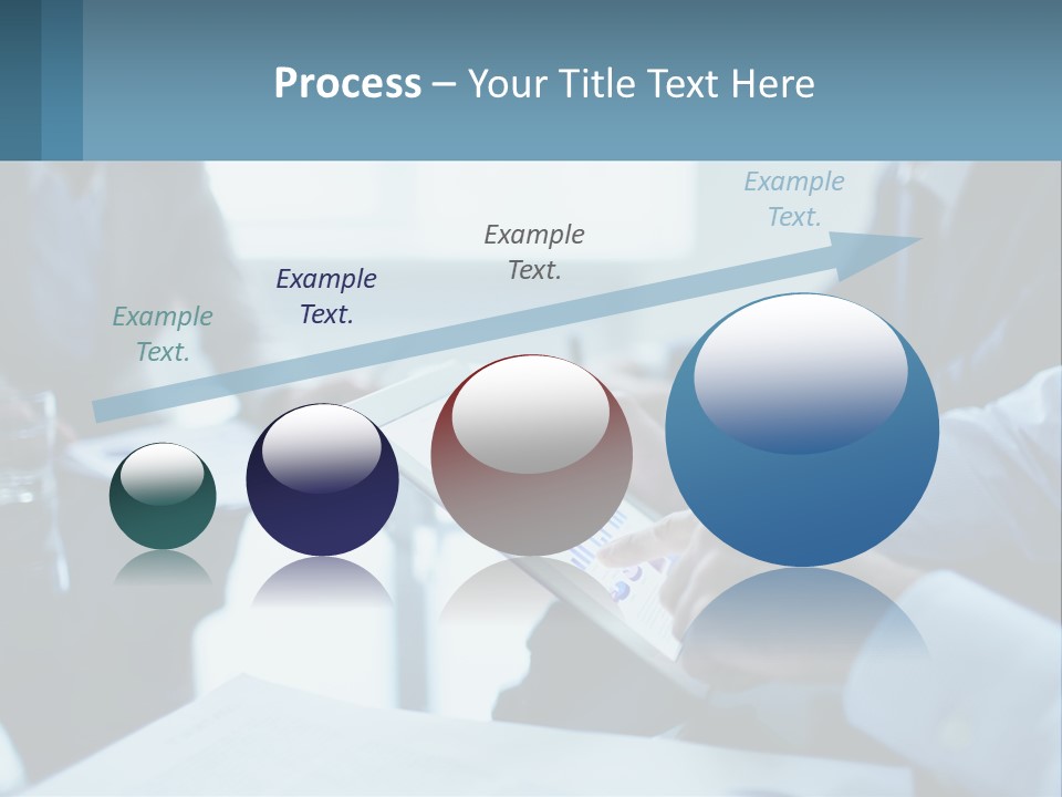 A Group Of People Sitting Around A Table With A Tablet PowerPoint Template