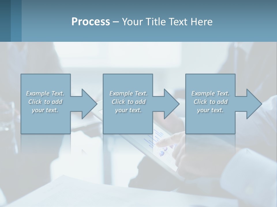 A Group Of People Sitting Around A Table With A Tablet PowerPoint Template