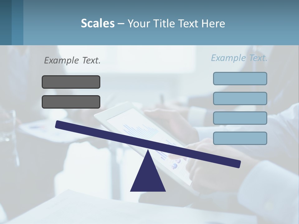 A Group Of People Sitting Around A Table With A Tablet PowerPoint Template
