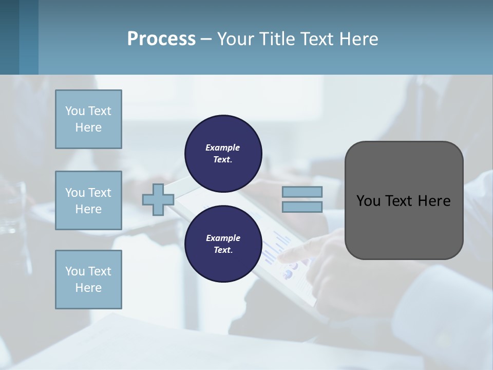 A Group Of People Sitting Around A Table With A Tablet PowerPoint Template
