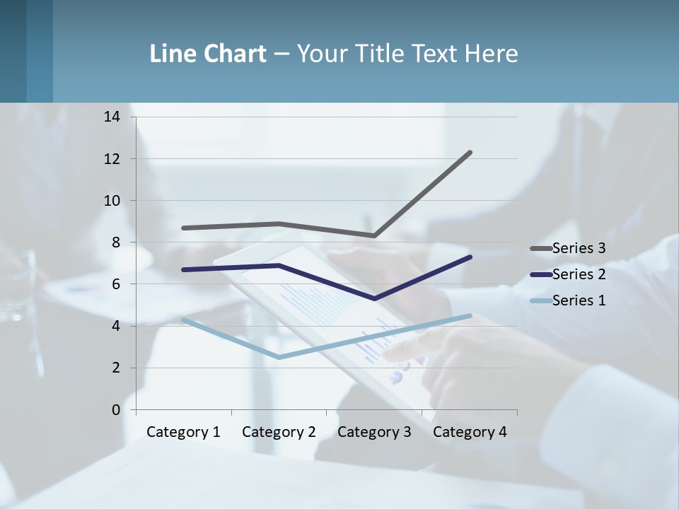 A Group Of People Sitting Around A Table With A Tablet PowerPoint Template