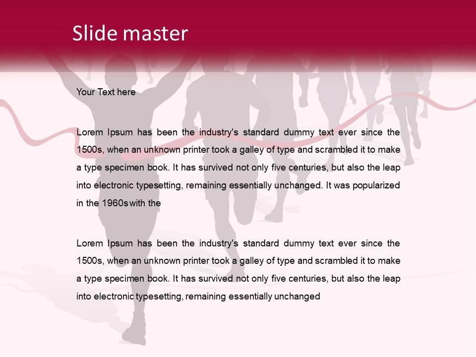 A Man Crossing The Finish Line With His Arms In The Air PowerPoint Template