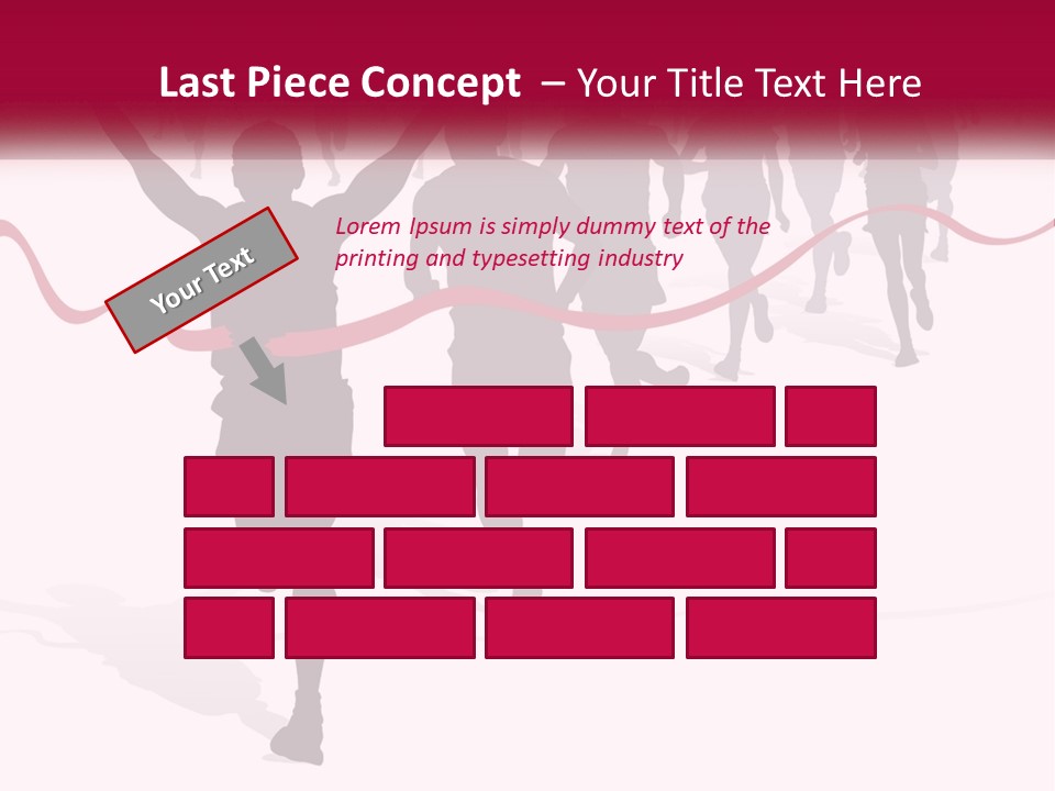 A Man Crossing The Finish Line With His Arms In The Air PowerPoint Template