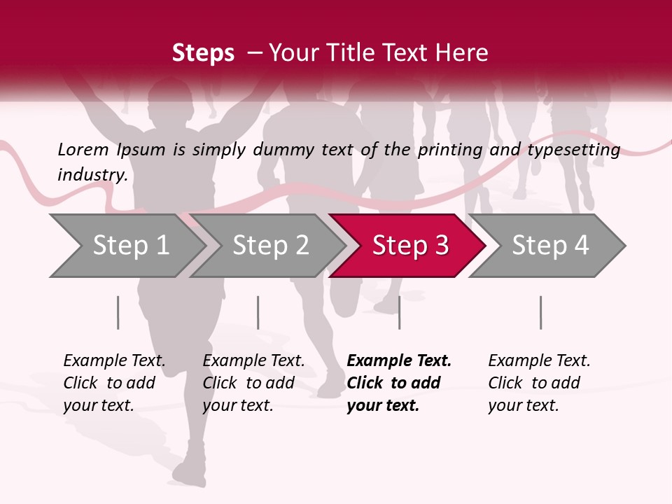 A Man Crossing The Finish Line With His Arms In The Air PowerPoint Template