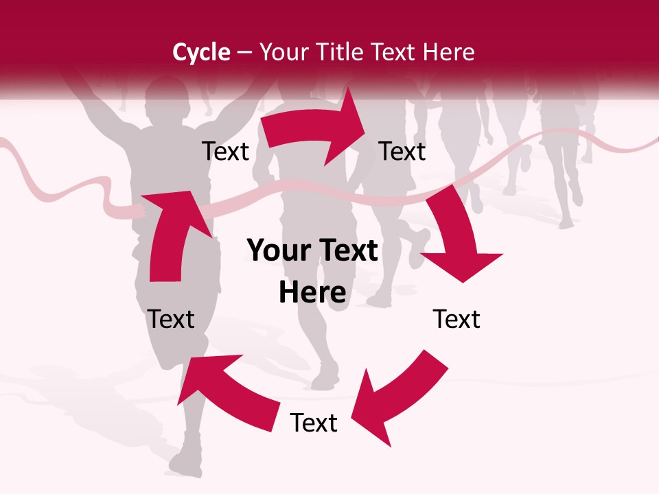 A Man Crossing The Finish Line With His Arms In The Air PowerPoint Template