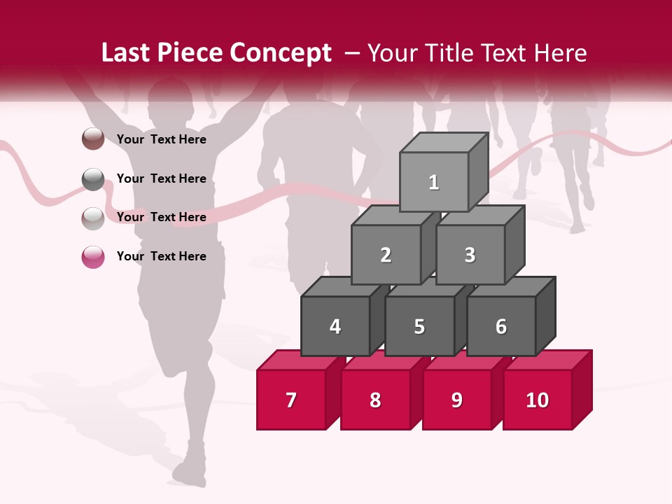 A Man Crossing The Finish Line With His Arms In The Air PowerPoint Template