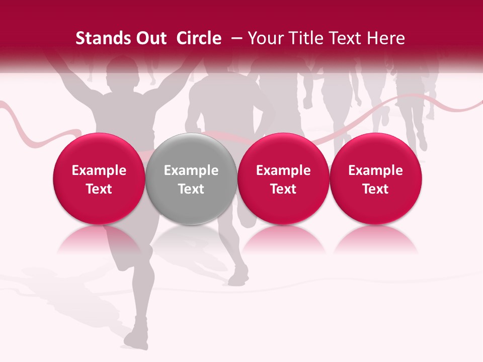 A Man Crossing The Finish Line With His Arms In The Air PowerPoint Template