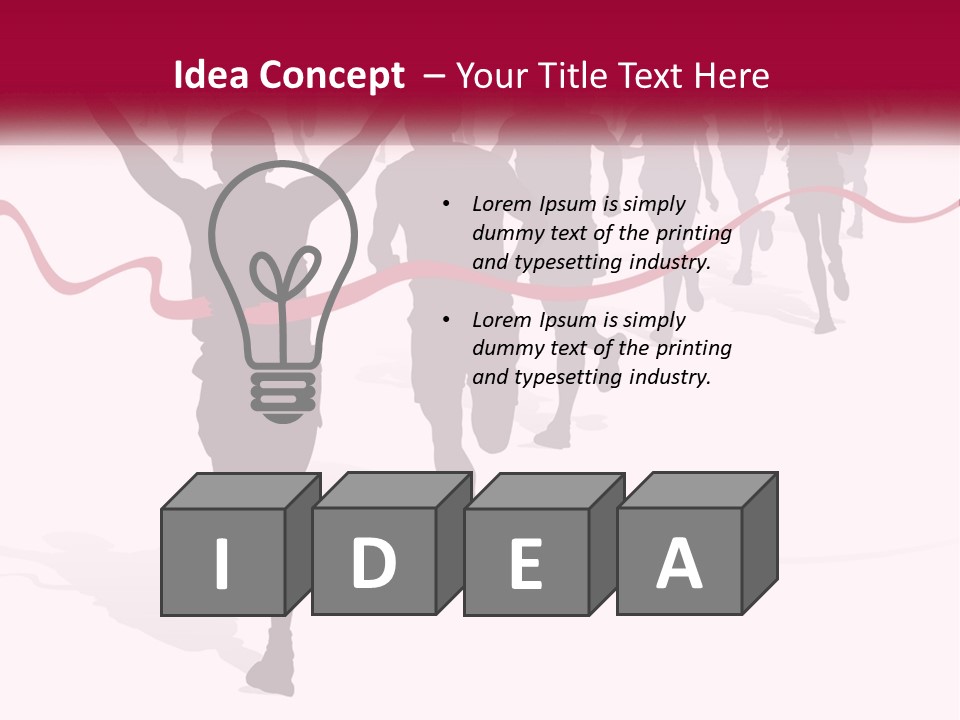 A Man Crossing The Finish Line With His Arms In The Air PowerPoint Template