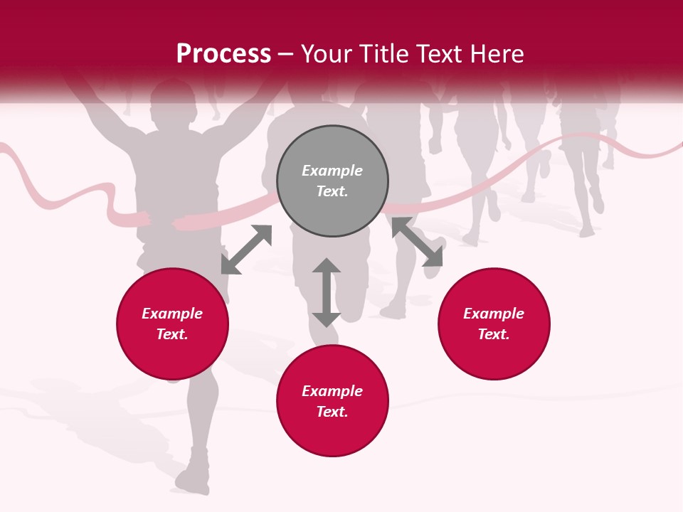 A Man Crossing The Finish Line With His Arms In The Air PowerPoint Template