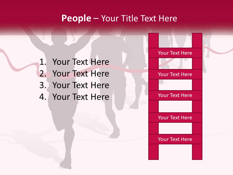 A Man Crossing The Finish Line With His Arms In The Air PowerPoint Template