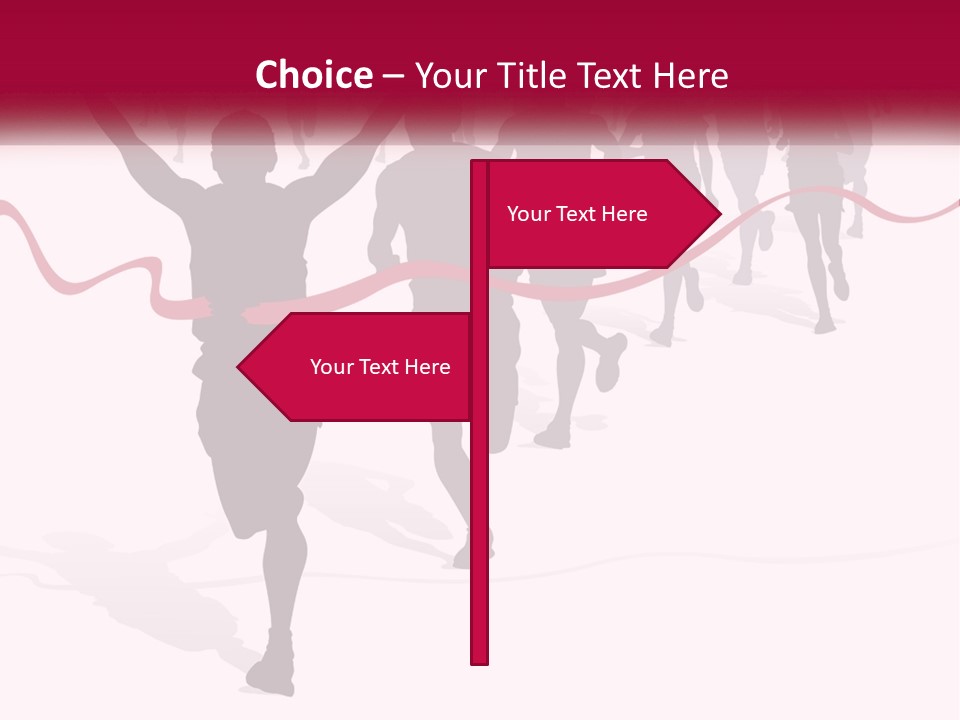 A Man Crossing The Finish Line With His Arms In The Air PowerPoint Template