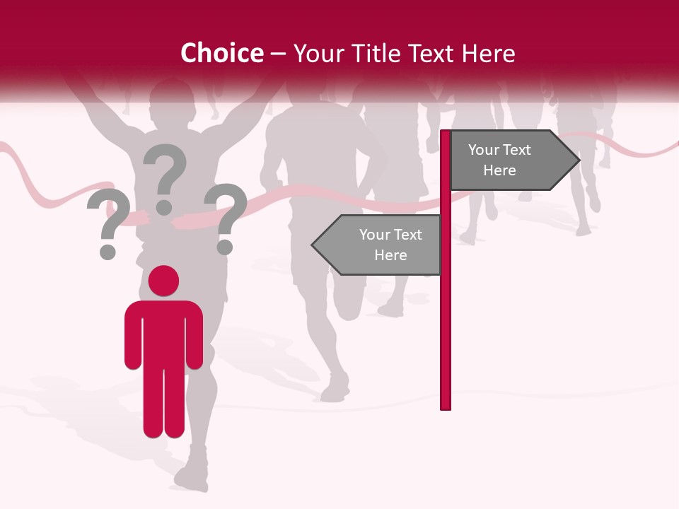 A Man Crossing The Finish Line With His Arms In The Air PowerPoint Template