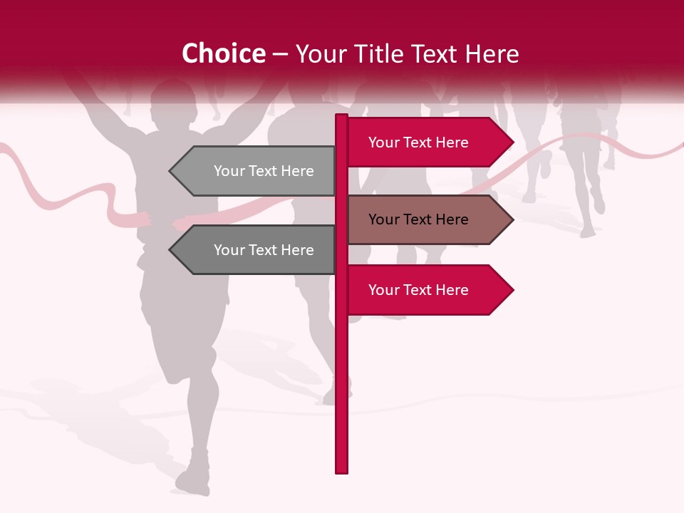 A Man Crossing The Finish Line With His Arms In The Air PowerPoint Template