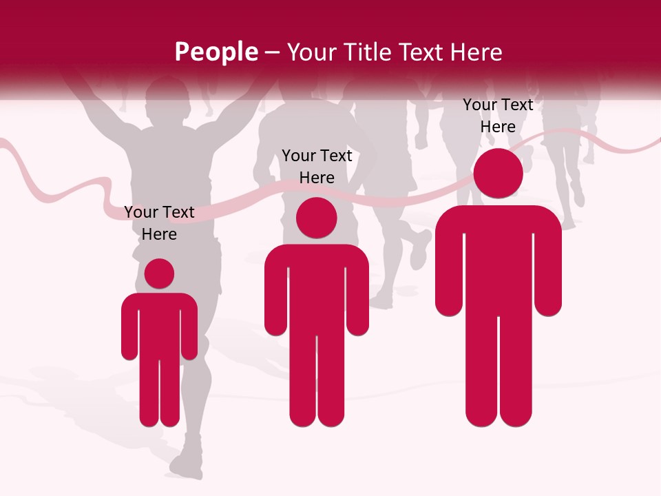 A Man Crossing The Finish Line With His Arms In The Air PowerPoint Template