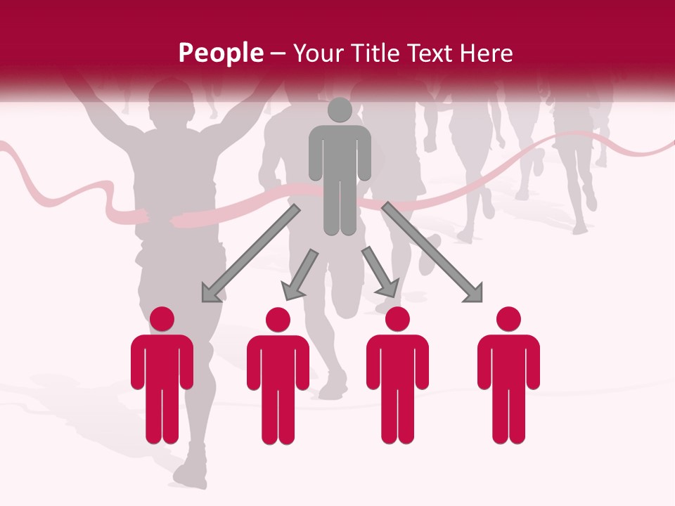 A Man Crossing The Finish Line With His Arms In The Air PowerPoint Template