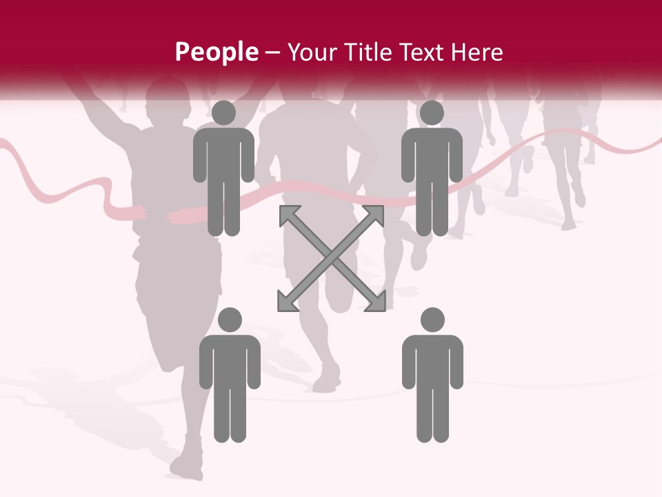 A Man Crossing The Finish Line With His Arms In The Air PowerPoint Template