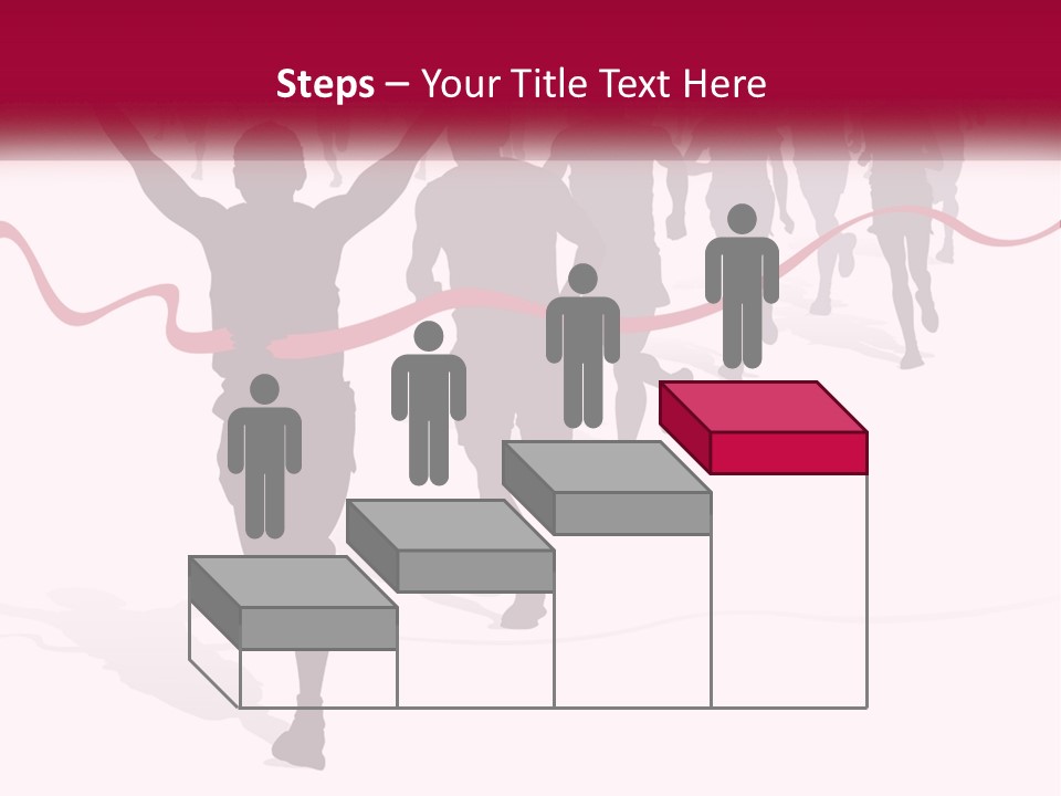 A Man Crossing The Finish Line With His Arms In The Air PowerPoint Template