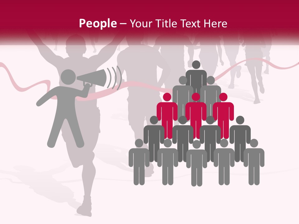 A Man Crossing The Finish Line With His Arms In The Air PowerPoint Template