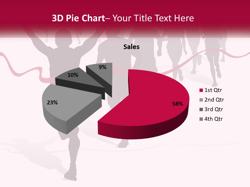 A Man Crossing The Finish Line With His Arms In The Air PowerPoint Template