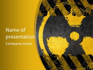 A Yellow And Black Hazard Sign On A Yellow Background PowerPoint Template
