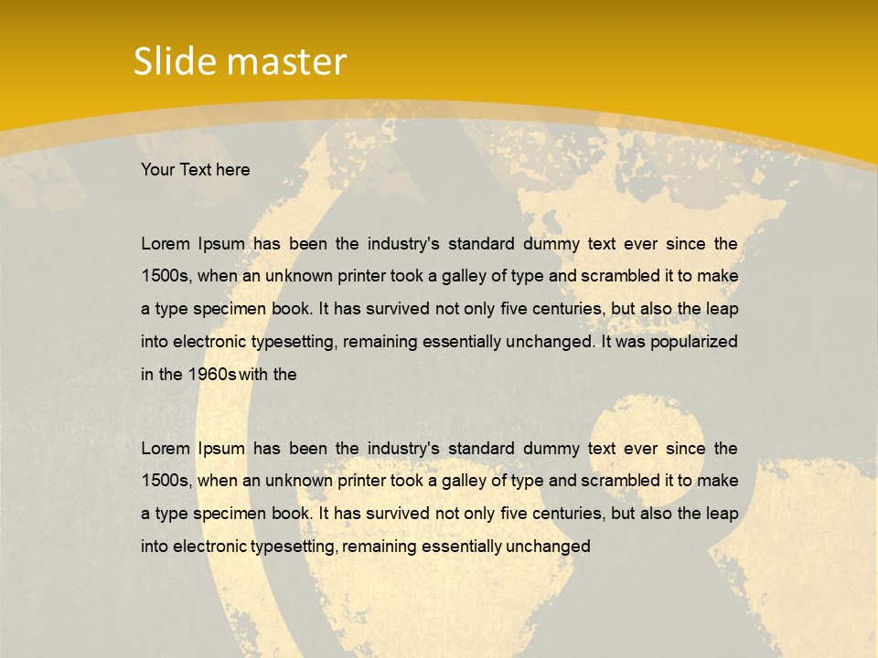 A Yellow And Black Hazard Sign On A Yellow Background PowerPoint Template