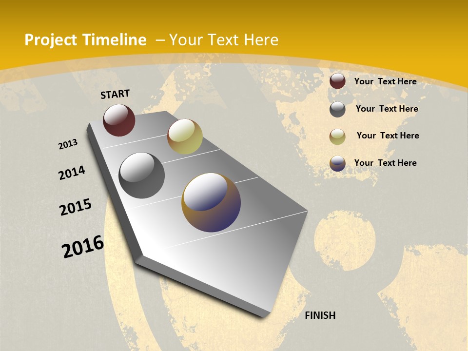 A Yellow And Black Hazard Sign On A Yellow Background PowerPoint Template