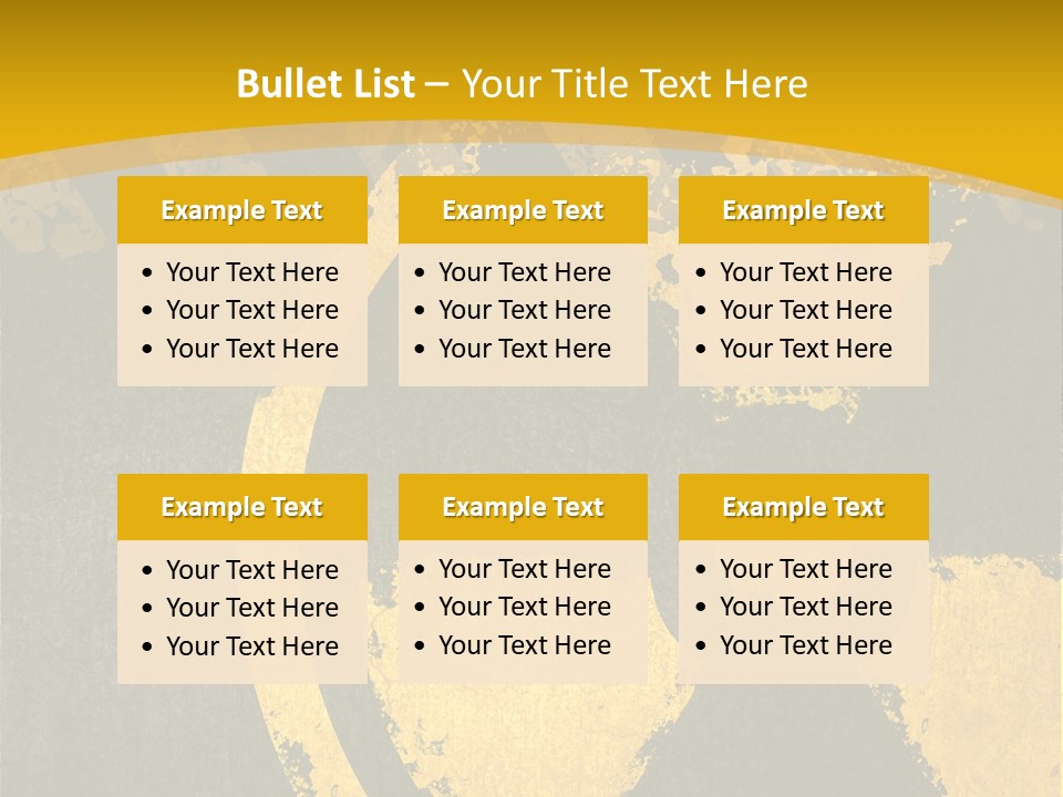 A Yellow And Black Hazard Sign On A Yellow Background PowerPoint Template