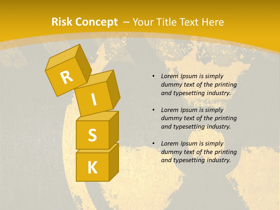 A Yellow And Black Hazard Sign On A Yellow Background PowerPoint Template