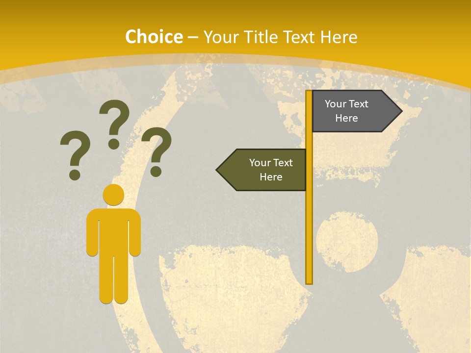 A Yellow And Black Hazard Sign On A Yellow Background PowerPoint Template