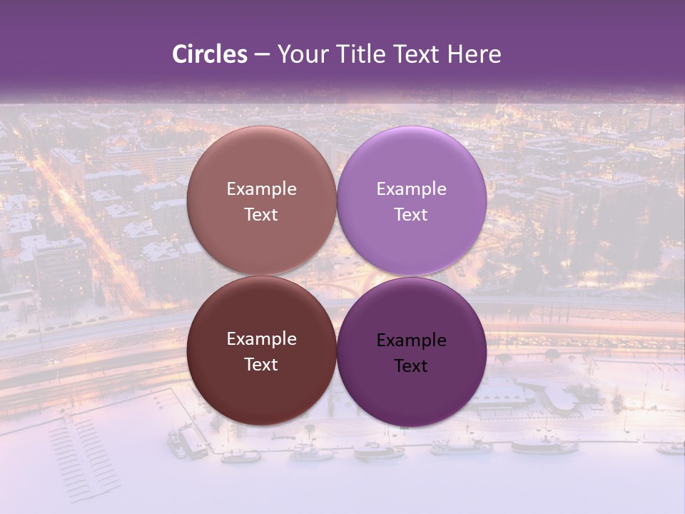 An Aerial View Of A City At Night PowerPoint Template