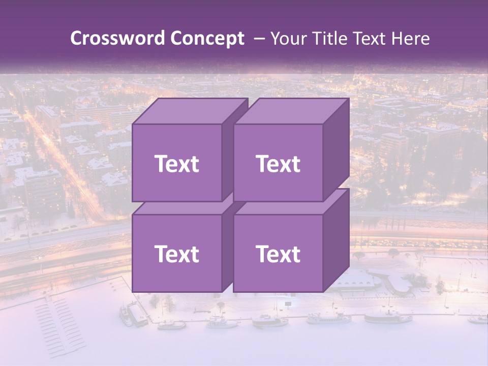 An Aerial View Of A City At Night PowerPoint Template