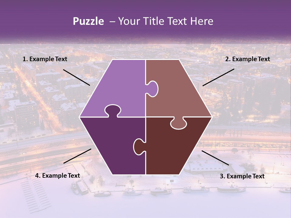 An Aerial View Of A City At Night PowerPoint Template