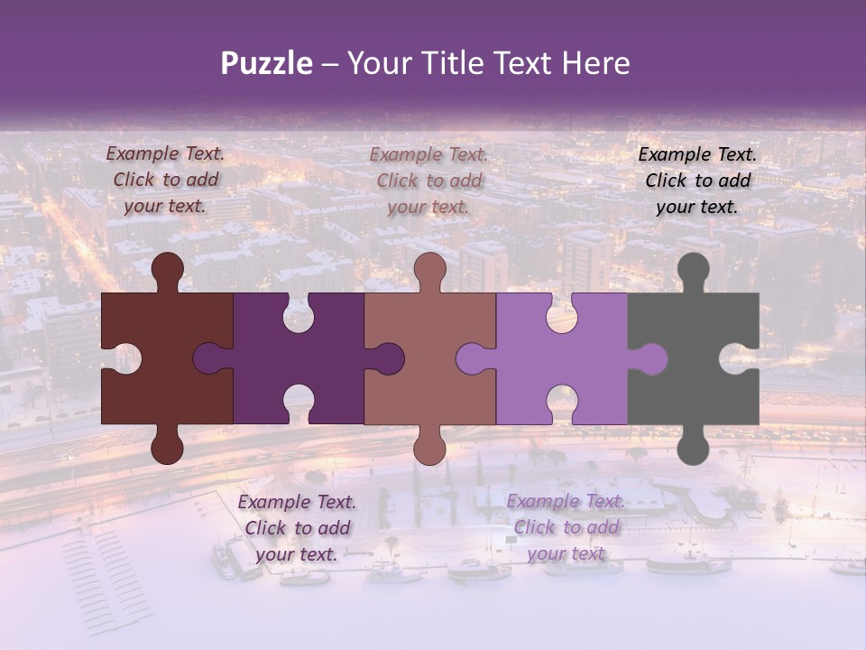 An Aerial View Of A City At Night PowerPoint Template