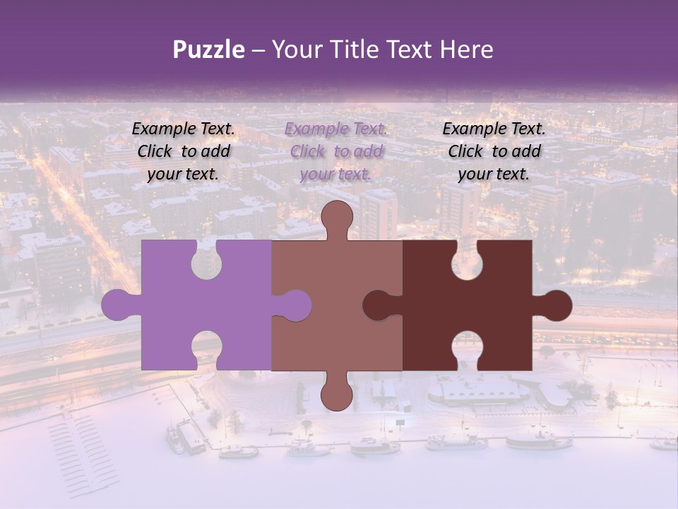 An Aerial View Of A City At Night PowerPoint Template