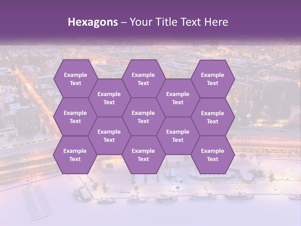 An Aerial View Of A City At Night PowerPoint Template