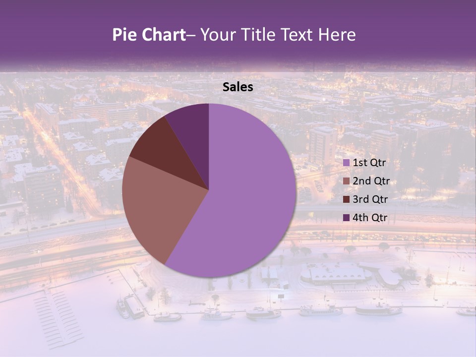 An Aerial View Of A City At Night PowerPoint Template