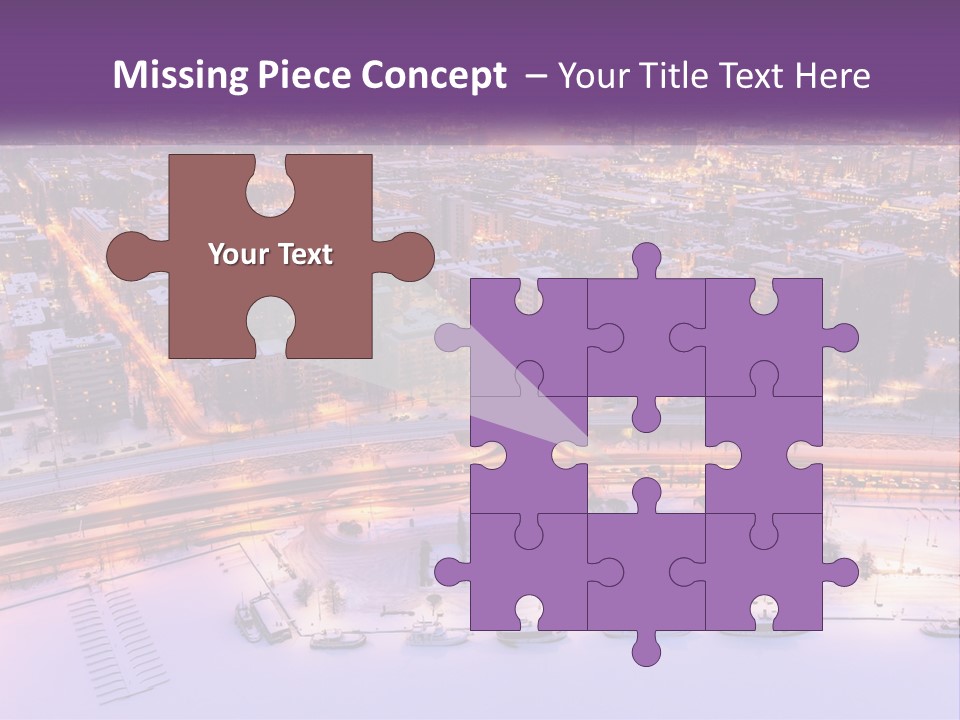 An Aerial View Of A City At Night PowerPoint Template