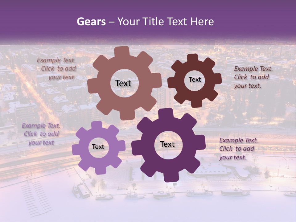 An Aerial View Of A City At Night PowerPoint Template