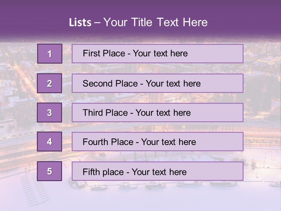 An Aerial View Of A City At Night PowerPoint Template