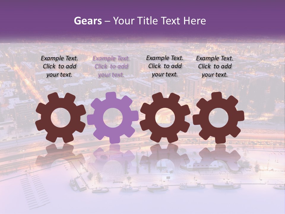 An Aerial View Of A City At Night PowerPoint Template