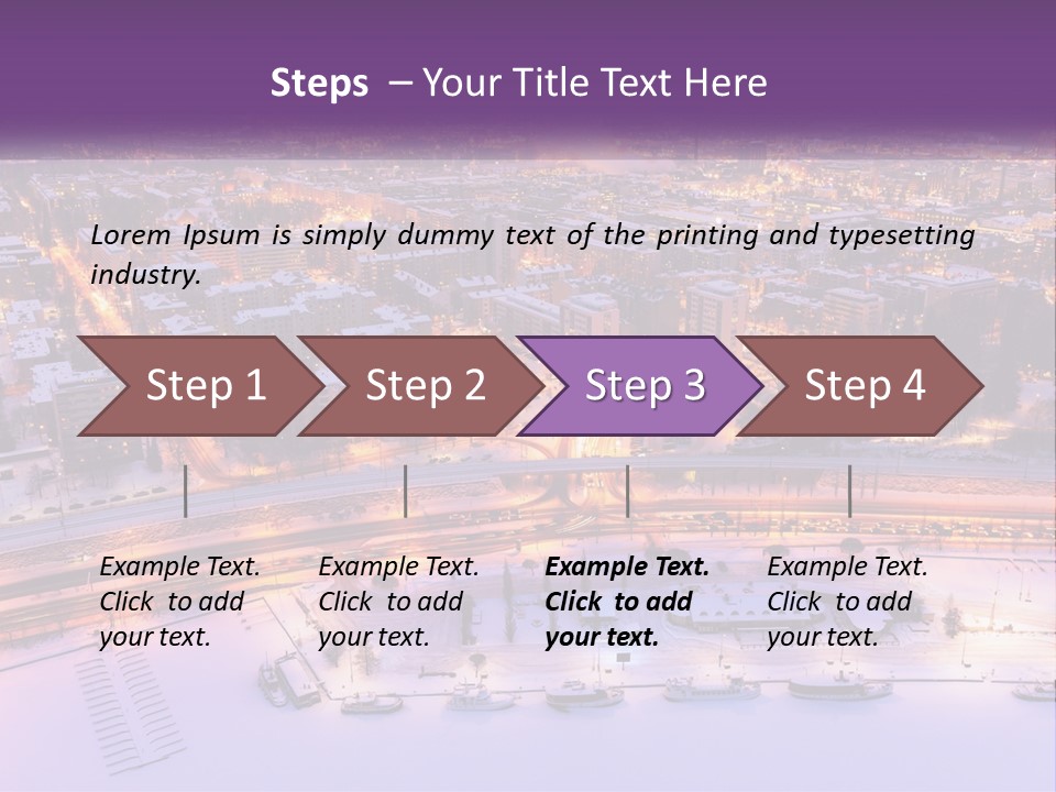 An Aerial View Of A City At Night PowerPoint Template