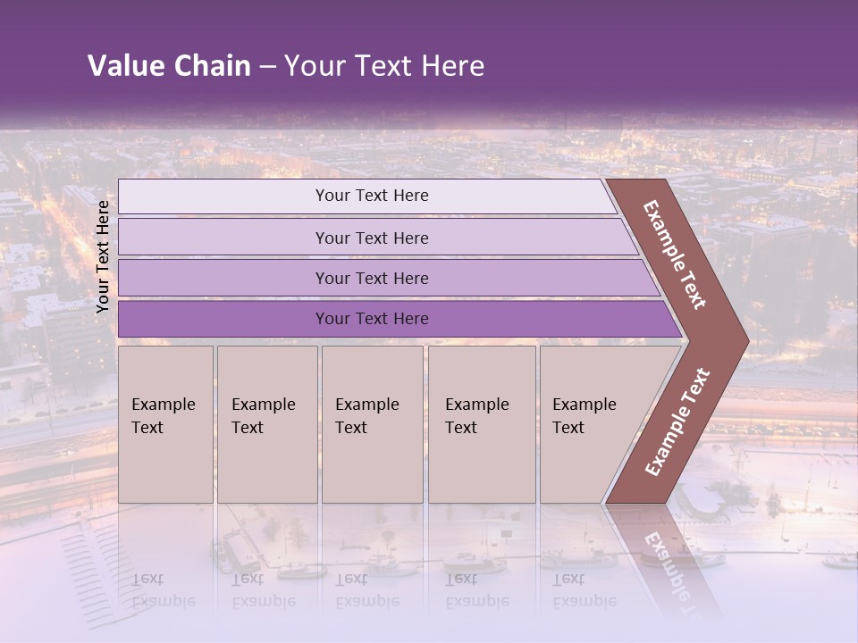 An Aerial View Of A City At Night PowerPoint Template