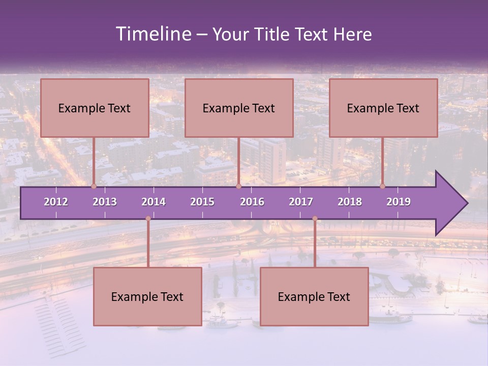 An Aerial View Of A City At Night PowerPoint Template