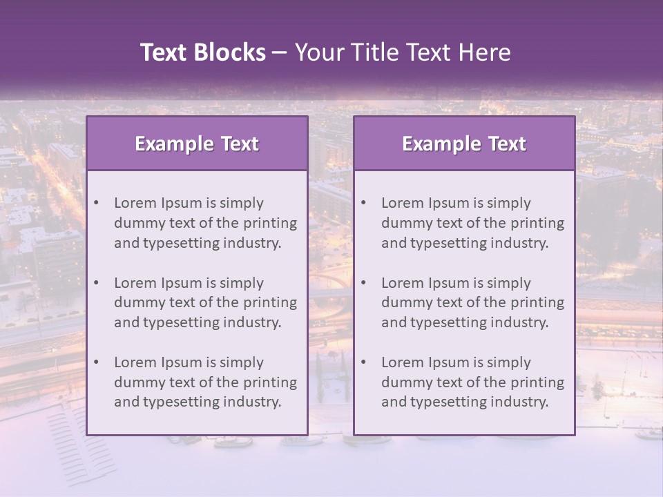 An Aerial View Of A City At Night PowerPoint Template