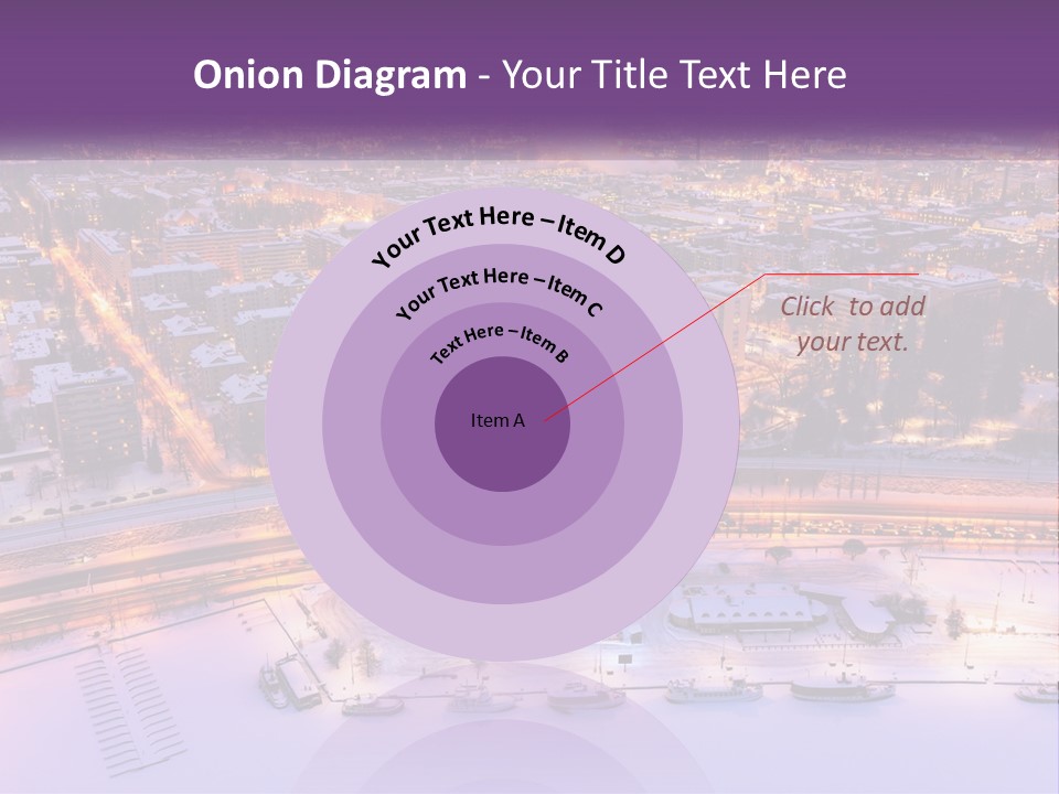 An Aerial View Of A City At Night PowerPoint Template