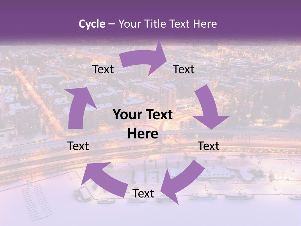 An Aerial View Of A City At Night PowerPoint Template