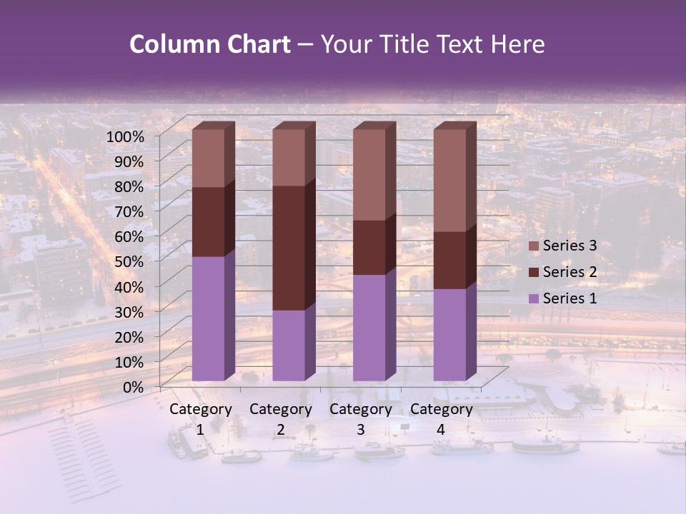 An Aerial View Of A City At Night PowerPoint Template
