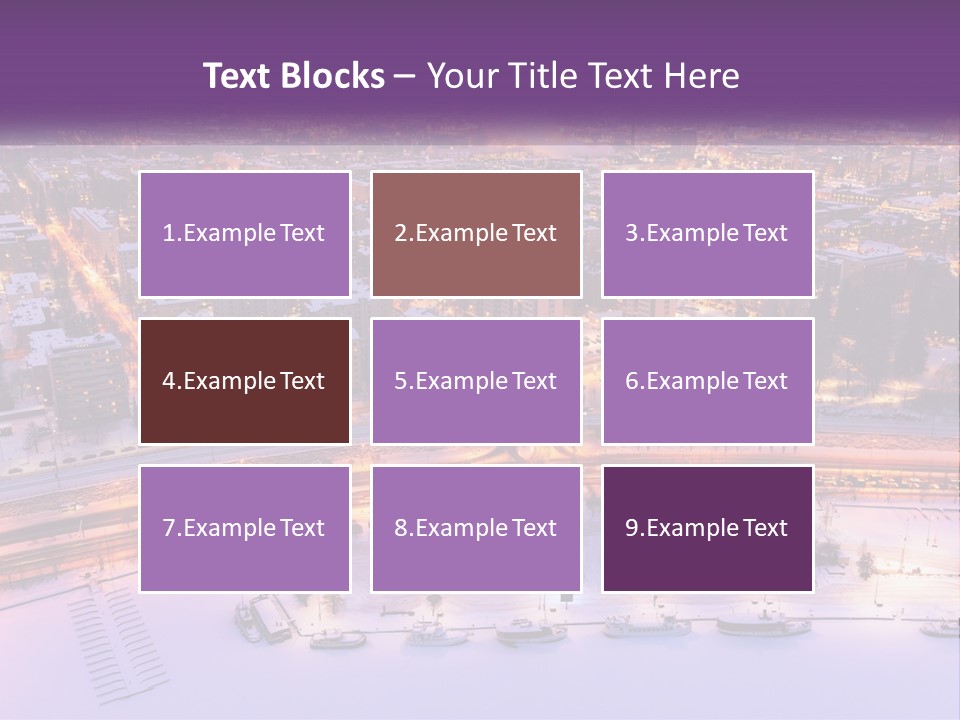An Aerial View Of A City At Night PowerPoint Template