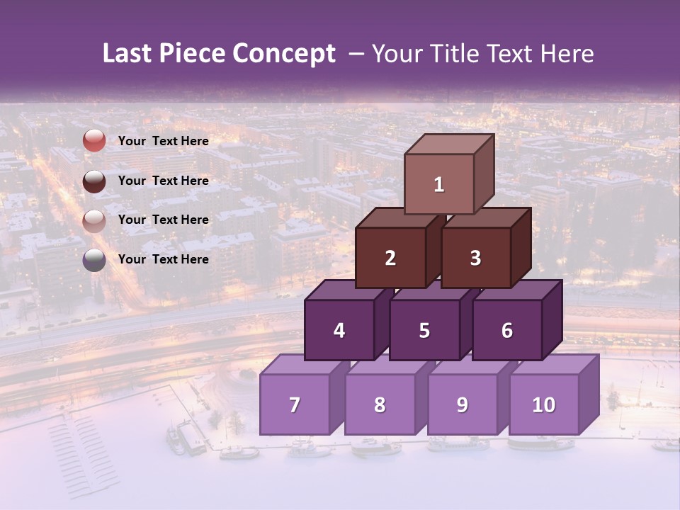 An Aerial View Of A City At Night PowerPoint Template